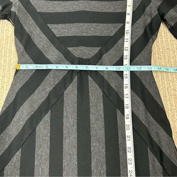 Anthropologie Black and Gray Striped Mini Dress - Picture 14 of 15